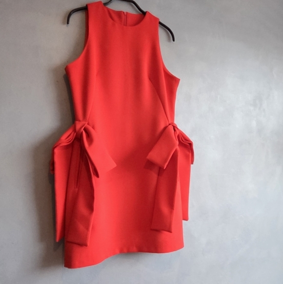 MISS ROSIER RED SLEEVELESS ACCENT BOW, MINI DRESS SIZE, M, NWOT - Picture 14 of 15